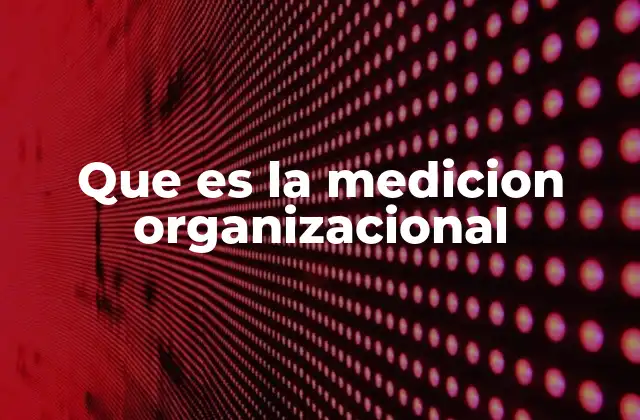 Que es la Medicion Organizacional