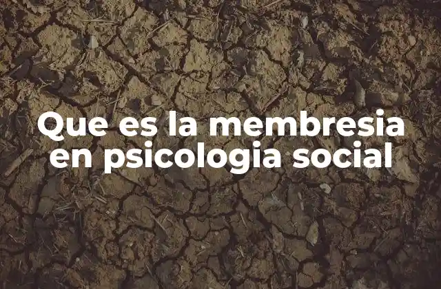 Que es la Membresia en Psicologia Social