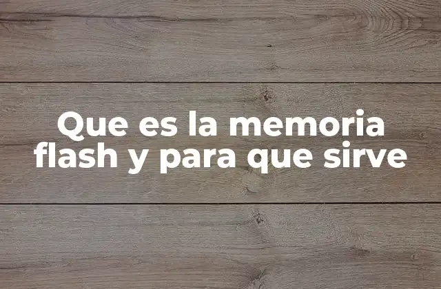 Que es la Memoria Flash y para que Sirve