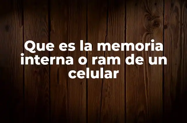 Que es la Memoria Interna o Ram de un Celular