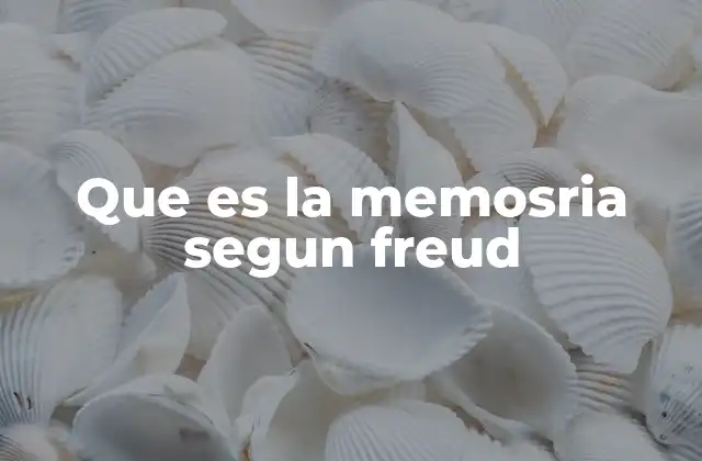 Que es la Memosria Segun Freud