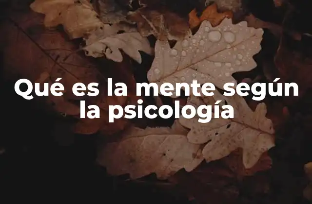 Qué es la Mente según la Psicología