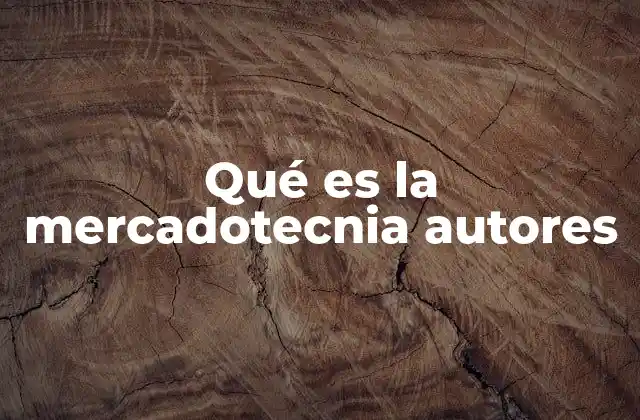 Qué es la Mercadotecnia Autores