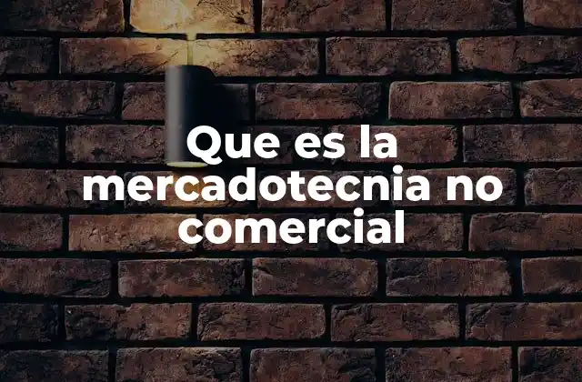 Que es la Mercadotecnia No Comercial