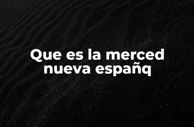 Que es la Merced Nueva Españq