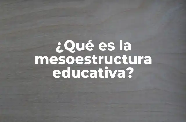 ¿qué es la Mesoestructura Educativa?
