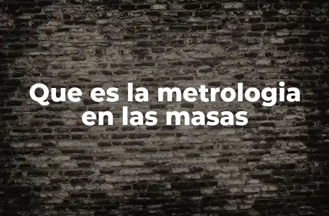 Que es la Metrologia en las Masas