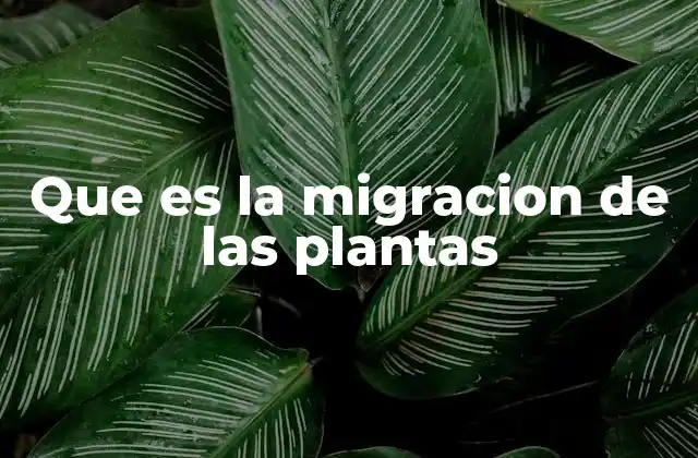 Que es la Migracion de las Plantas