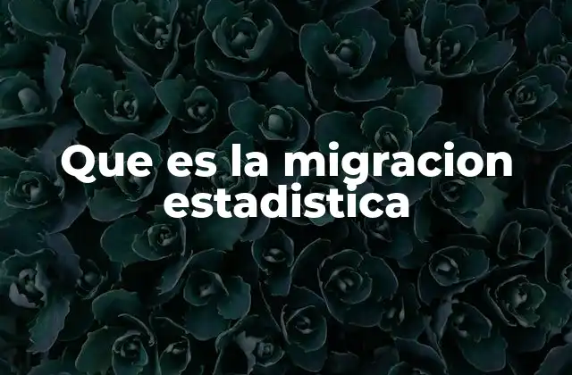 Que es la Migracion Estadistica