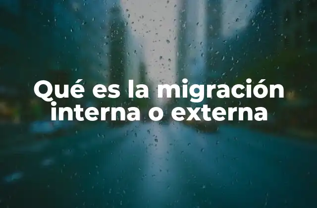 Qué es la Migración Interna o Externa