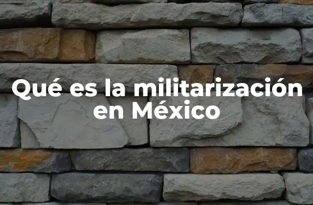 Qué es la Militarización en México