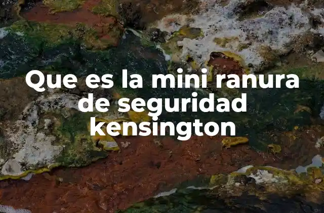 Que es la Mini Ranura de Seguridad Kensington