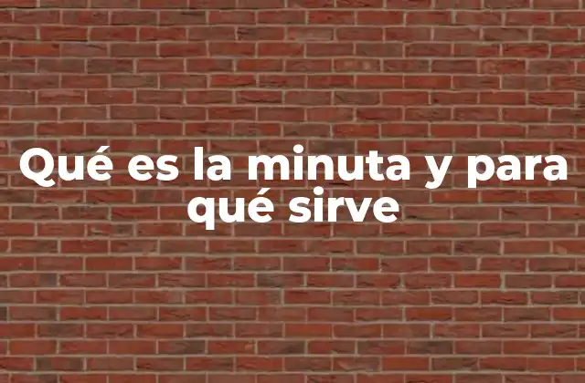 Qué es la Minuta y para Qué Sirve