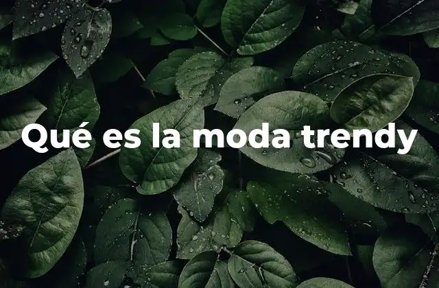 Qué es la Moda Trendy