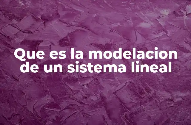 Que es la Modelacion de un Sistema Lineal