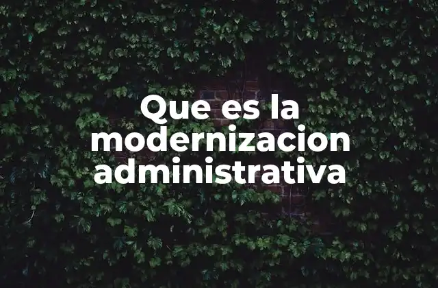 Que es la Modernizacion Administrativa