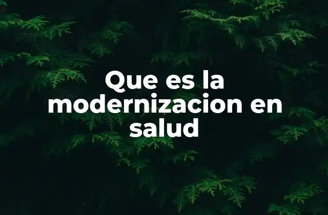 Que es la Modernizacion en Salud