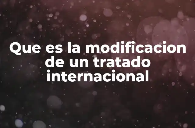 Que es la Modificacion de un Tratado Internacional