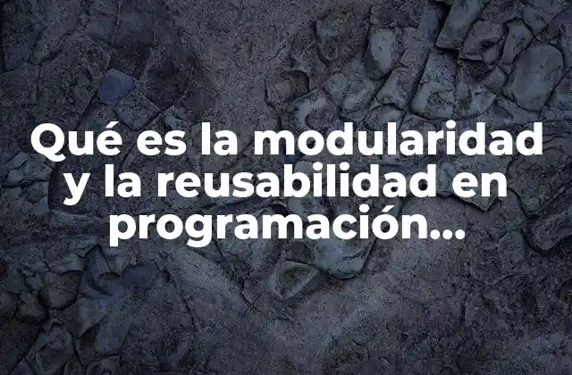 Qué es la Modularidad y la Reusabilidad en Programación Orientada