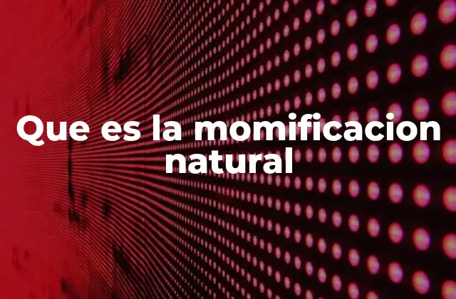 Que es la Momificacion Natural