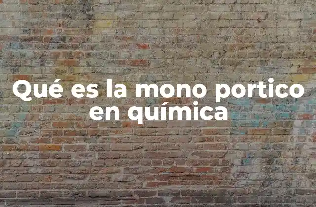 Qué es la Mono Portico en Química