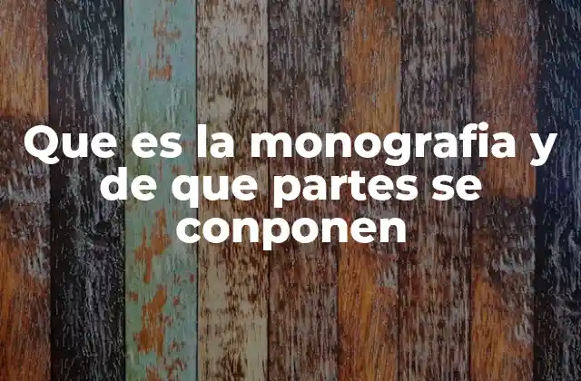 Que es la Monografia y de que Partes Se Conponen