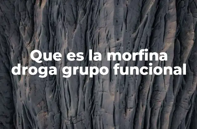 Que es la Morfina Droga Grupo Funcional