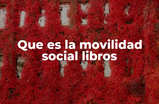 Que es la Movilidad Social Libros