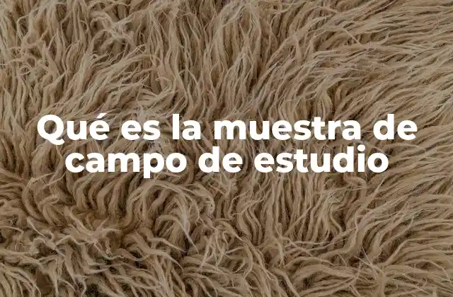 Qué es la Muestra de Campo de Estudio