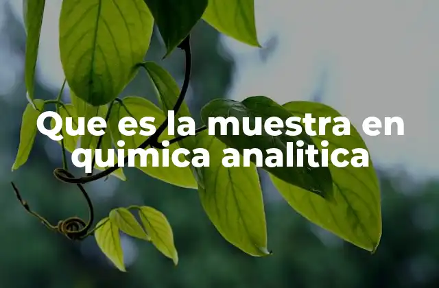 Que es la Muestra en Quimica Analitica