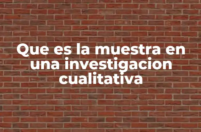 Que es la Muestra en una Investigacion Cualitativa