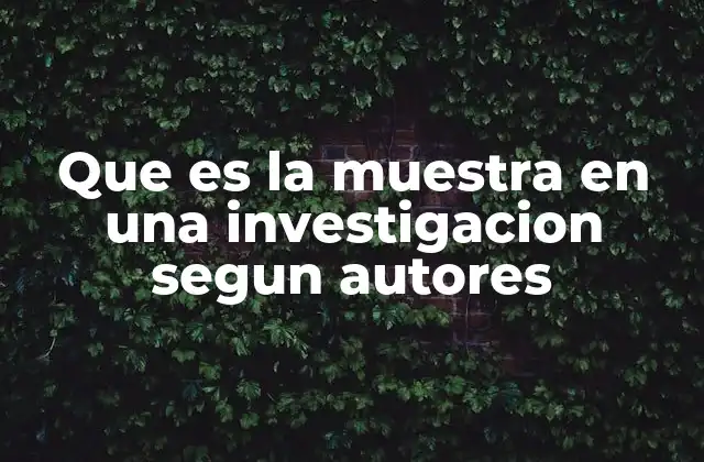 Que es la Muestra en una Investigacion Segun Autores