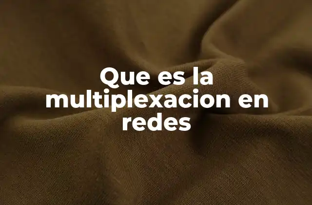 Que es la Multiplexacion en Redes