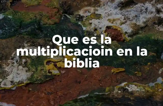 Que es la Multiplicacioin en la Biblia