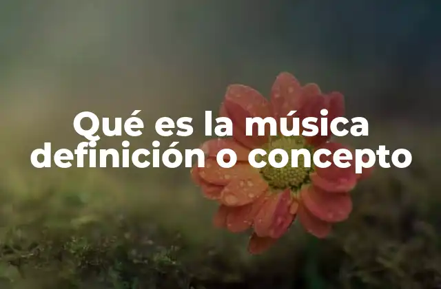 Qué es la Música Definición o Concepto