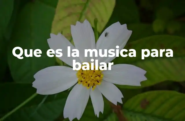 Que es la Musica para Bailar