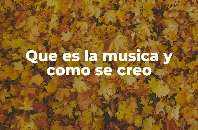 Que es la Musica y como Se Creo