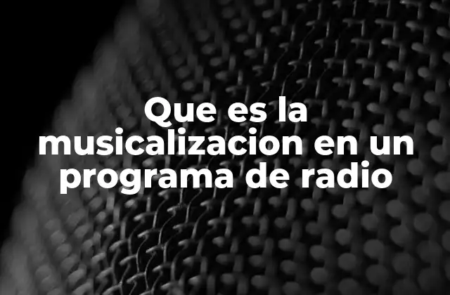 Que es la Musicalizacion en un Programa de Radio