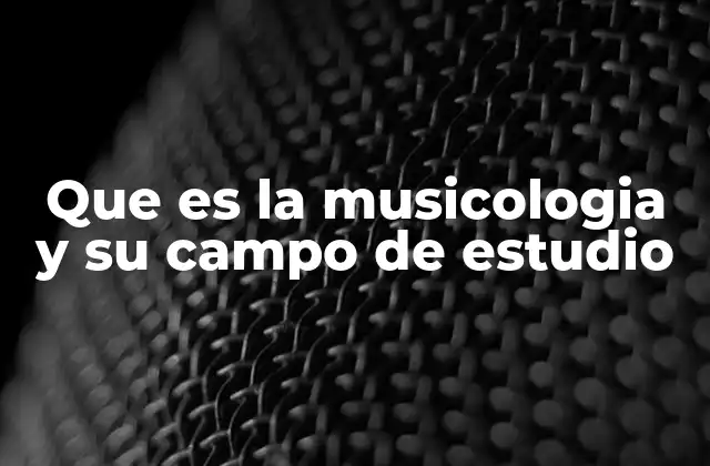 Que es la Musicologia y Su Campo de Estudio