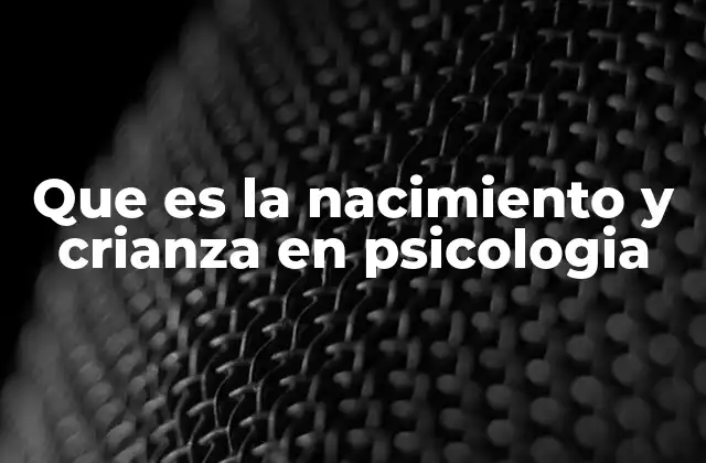 Que es la Nacimiento y Crianza en Psicologia 2 La importancia del entorno familiar en los primeros años