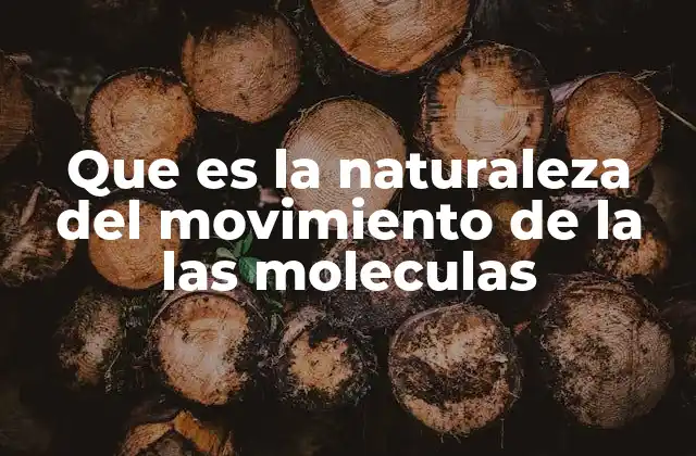 Que es la Naturaleza Del Movimiento de la las Moleculas