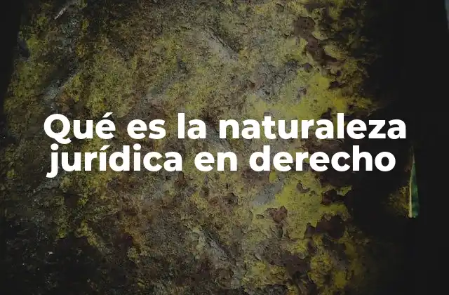 Qué es la Naturaleza Jurídica en Derecho