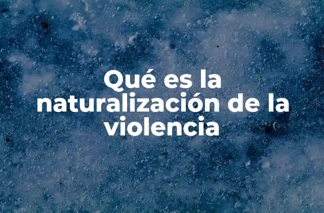 Qué es la Naturalización de la Violencia 2 La violencia como parte de la cultura social