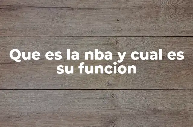 Que es la Nba y Cual es Su Funcion