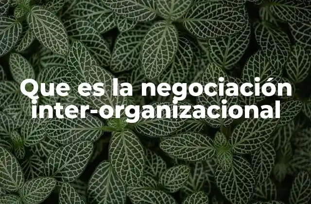Que es la Negociación Inter-organizacional