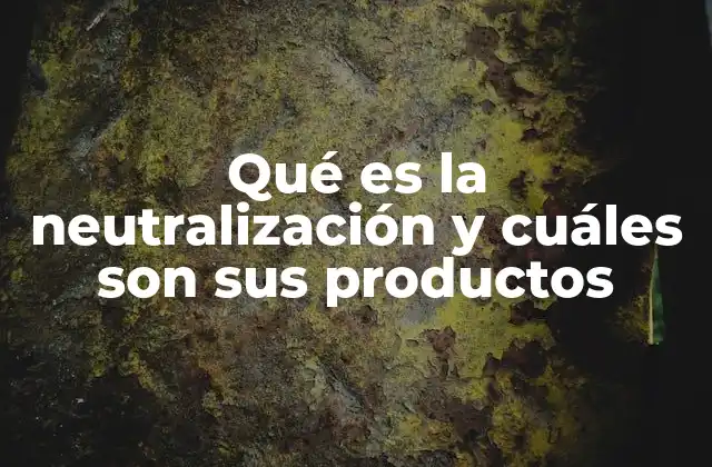 Qué es la Neutralización y Cuáles Son Sus Productos