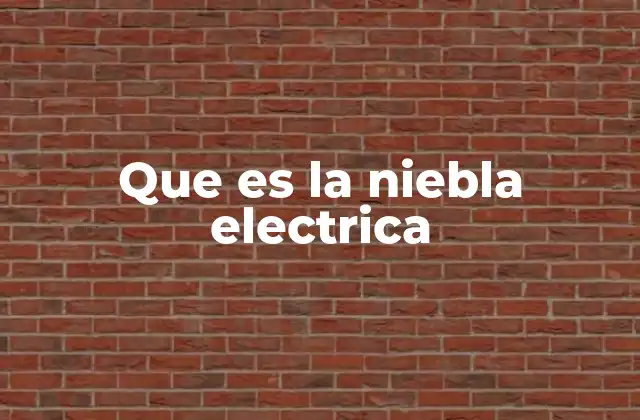 Que es la Niebla Electrica