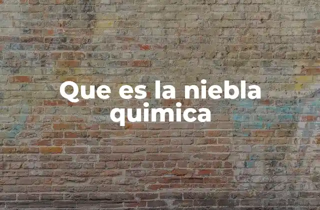 Que es la Niebla Quimica