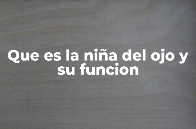Que es la Niña Del Ojo y Su Funcion