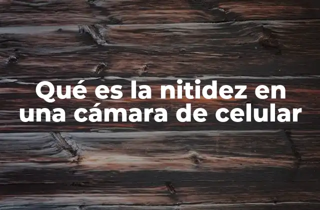 Qué es la Nitidez en una Cámara de Celular